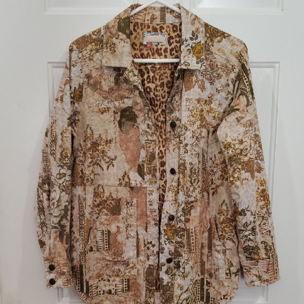 Pilcro Fielder Distressed Chore Coat Jean Jacket Small - Picture 3 of 15